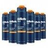 Gillette Series Gel à Raser Hydratant, 6 x 200ml, Rafraîchit Pour Apaiser La Peau Et Hydrate La Barbe, Pour Hommes