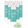 Jolly Gel à Raser Femme, Emulsion Riche, Parfum d’Aloe Vera et Concombre, 200 ml Pack de 6 