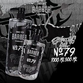 BARBER MARMARA Gel à raser pour homme No.79 - Gel à raser transparent pour homme - 1000 ml - Rasage précis des contours de la