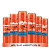 Gillette Fusion Gel À Raser Hydratant Pour Homme Au Beurre De Cacao, 5X Actions : Nettoie, Hydrate, Protège, Rafraîchit Et Ap