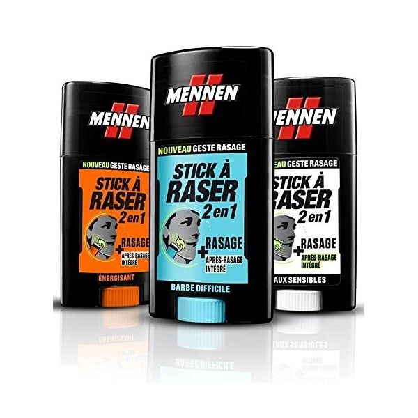 MENNEN - Stick à Raser Homme 2 en 1 Energisant - 50 ml