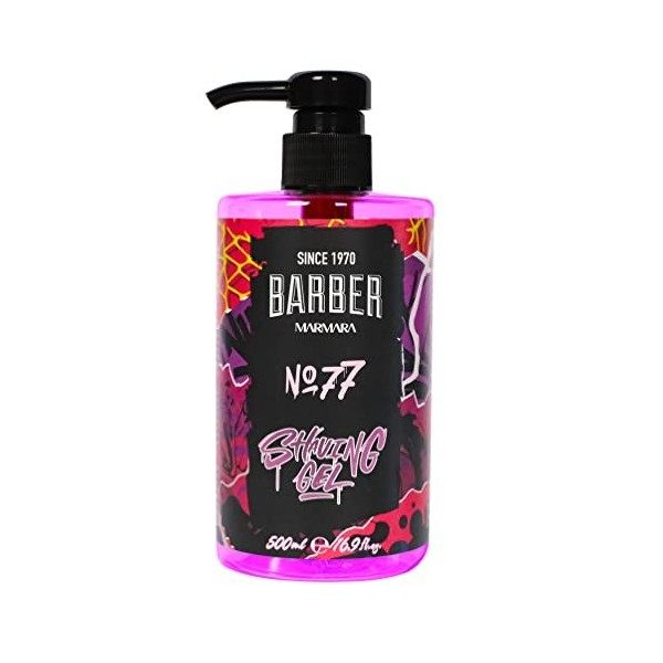 BARBER MARMARA gel de rasage homme n°77 - gel de rasage homme transparent 500ml - pour un rasage précis des contours de la ba