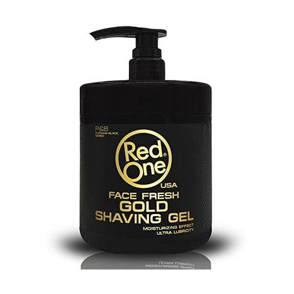 Gel à raser Redone Face Fresh Gold 1000ml | Gel à Raser Transparent Homme | Pas de mousse | Idéal Pour Les Contours | Effet h