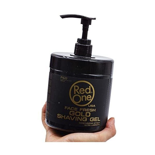 Gel à raser Redone Face Fresh Gold 1000ml | Gel à Raser Transparent Homme | Pas de mousse | Idéal Pour Les Contours | Effet h