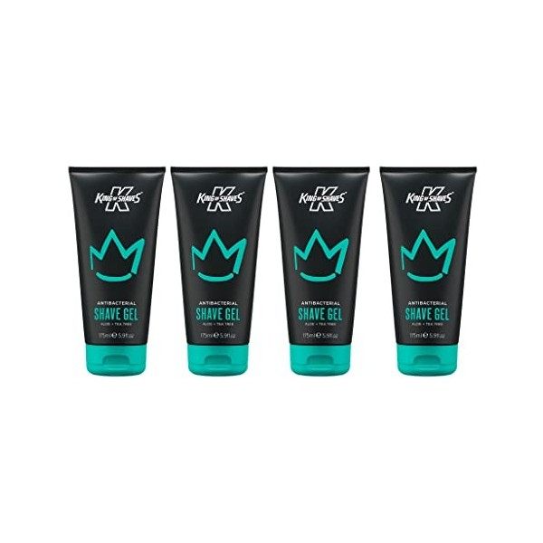 King of Shaves Antibacterial Shaving Gel for Men Low Foam 150ml QUAD PACK