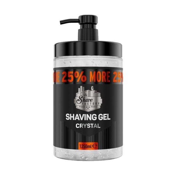 The Shave Factory - Gel à raser | Non irritant | Rasage précis du visage et du corps | Gel à raser pour homme | Hydrate la pe