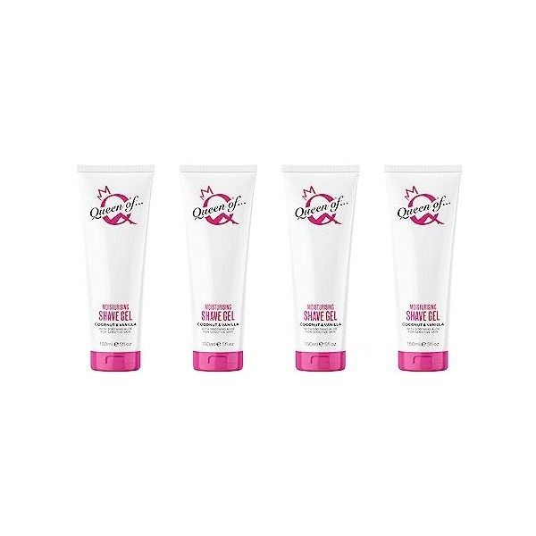 Queen of Ooh la la! Sensitive Moisturising Coconut and Vanilla Shaving Gel For Women 150ml QUAD PACK