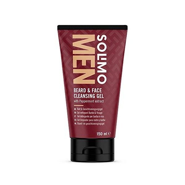 Marque Amazon - Solimo Men Gel nettoyant Barbe & Visage - Monde boisé, 150ml