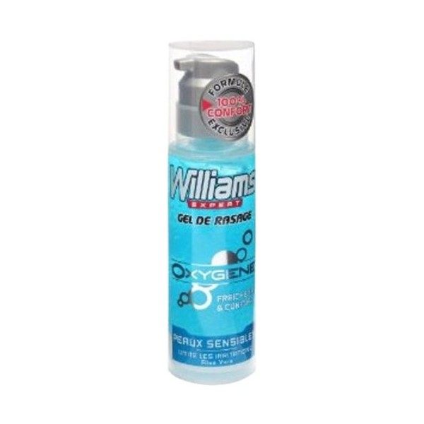 Williams - Gel à Raser Oxygène Peau Sensible - 150 ml - Lot de 2