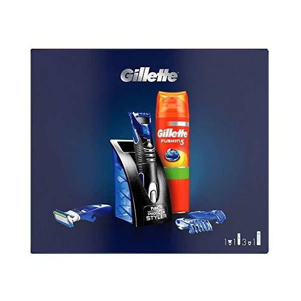 Gillette Coffret cadeau Styler tout usage pour homme + Gel à raser Gillette Fusion5 Ultra Sensitive 200 ml