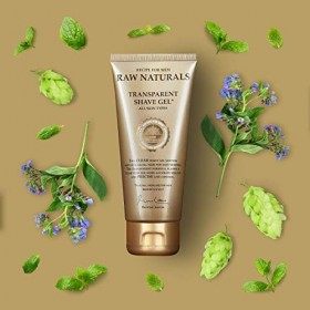 Recipe for Men Raw Naturals Transparent Shave Gel Easy Shaving Suitable for All Skin Types with Refreshing Menthol 75ml