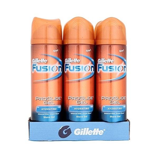 6 X Gillette Fusion ProGlide Gel de rasage hydratant 200 ml
