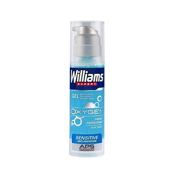 Williams Gel à Raser Oxygen Peau Sensible, 150ml