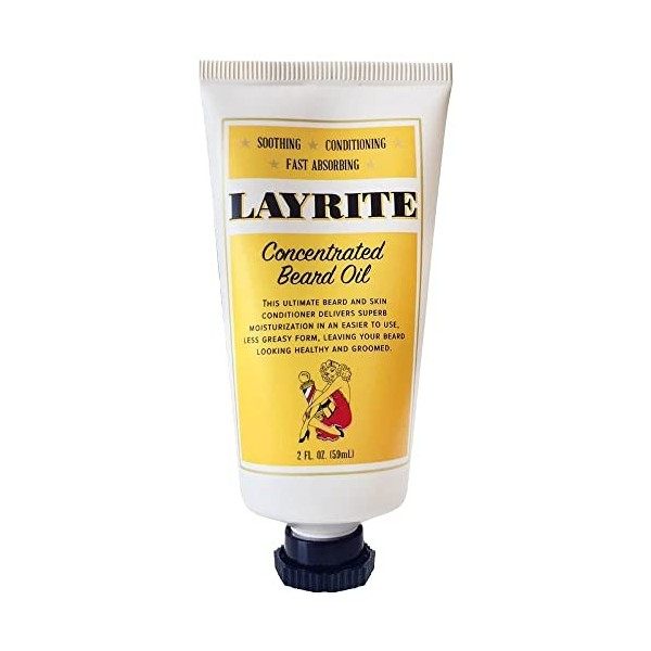 Layrite Concentrated Beard Oil 59ml | Apaisant | Nourrit la peau et lhuile de barbe | Absorption rapide