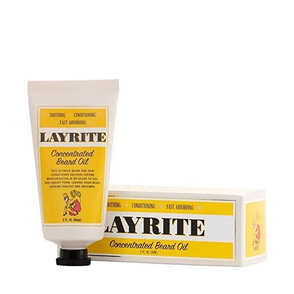 Layrite Concentrated Beard Oil 59ml | Apaisant | Nourrit la peau et lhuile de barbe | Absorption rapide