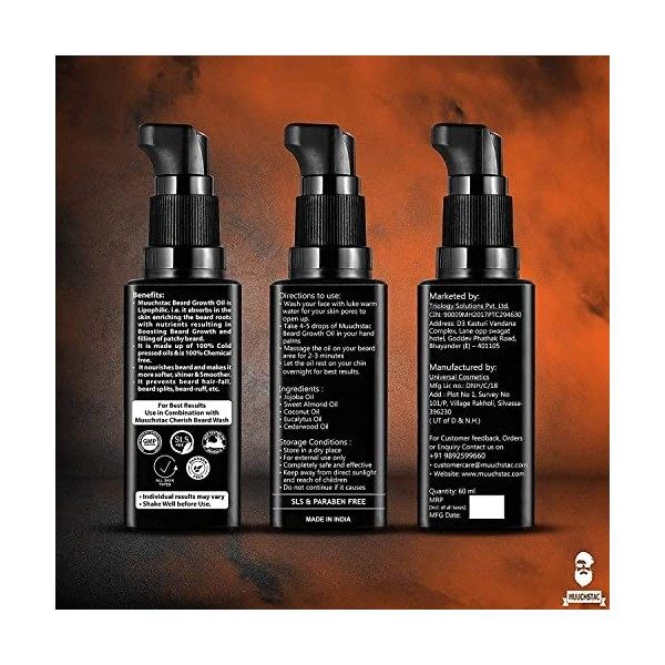 PUB Huile pour barbe - Croissance de la barbe - 60 ml