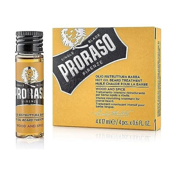 Proraso Wood E Spice Huile Chaude, 4 x 17 ml