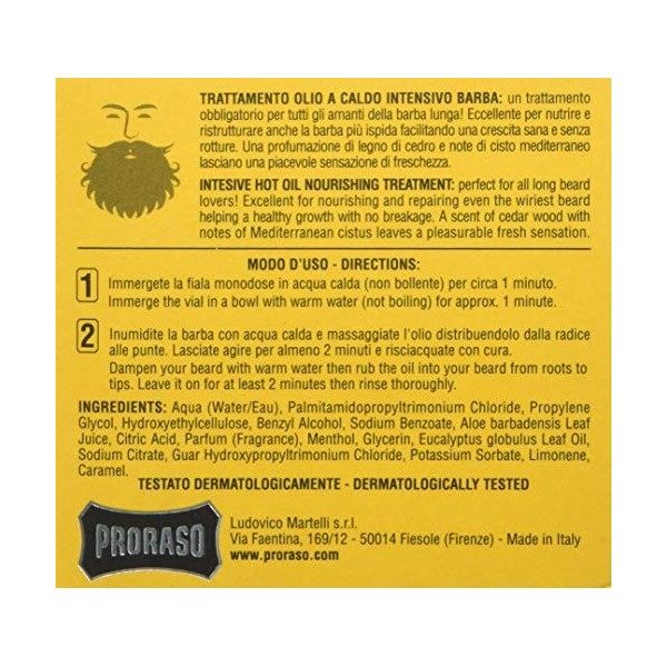 Proraso Wood E Spice Huile Chaude, 4 x 17 ml