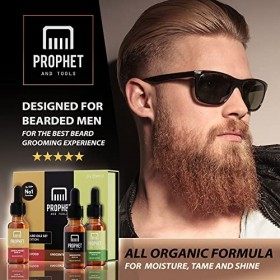 Lot de 3 huiles de barbe pour soigner votre barbe. Produit de haut qualité, adoucissant, brillant, épaississant, augmente la 