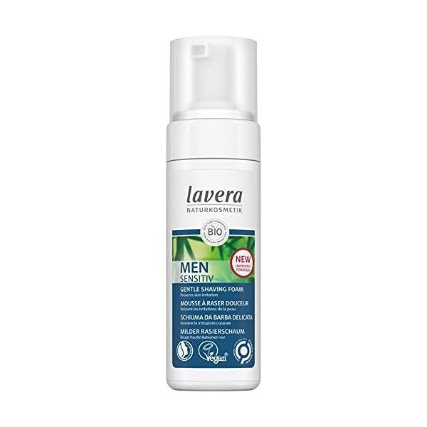 lavera Men sensitiv Mousse à raser Douceur - au bambou bio et à laloe vera bio - prévient les irritations cutanées - pour le