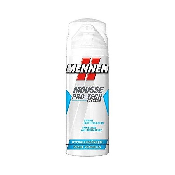 MENNEN - Mousse à Raser Homme Pro-Tech Système Hypoallergénique pour Peaux Fragiles - 250 ml