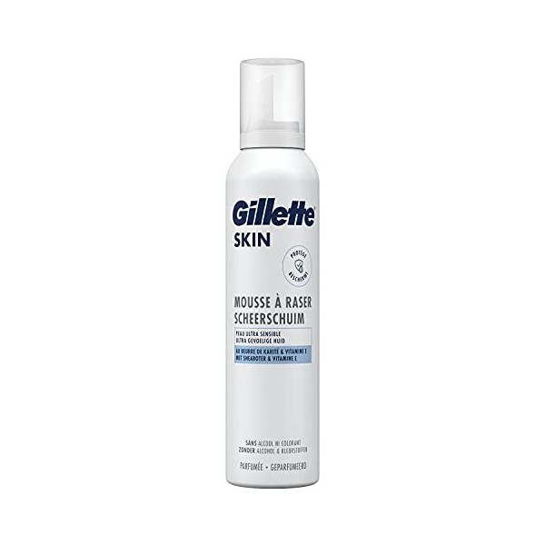 Gillette SKIN Mousse À Raser Peau Ultra Sensible pour Homme 240 ml