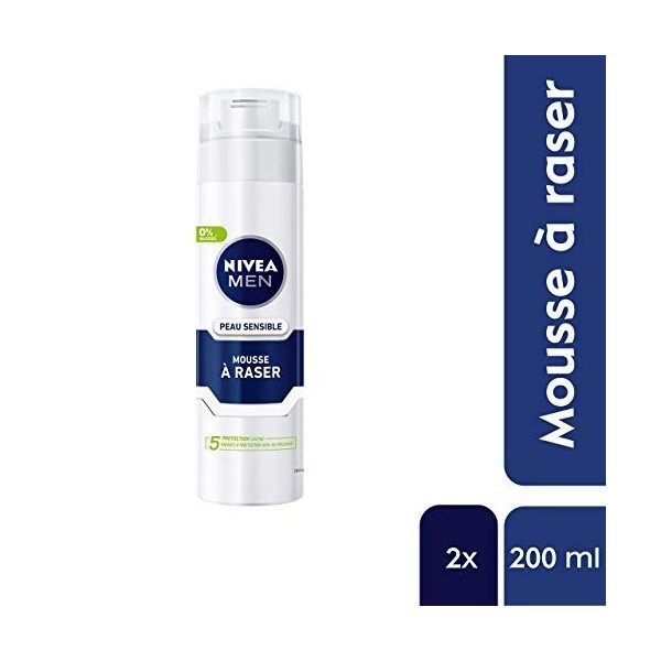 Nivea Men Peau Sensible Mousse à Raser, 2 x 200ml