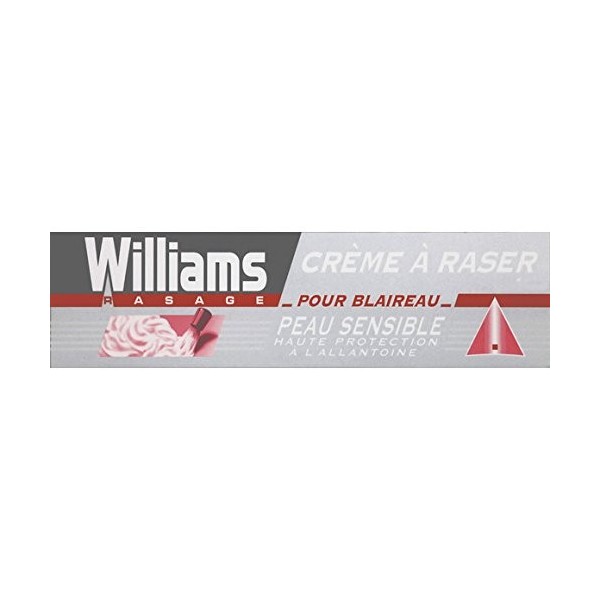 Williams - Rasage - Crème à raser pour Blaireau, peausible, Haute Protection à lAllantoine - Le Tube de 100ml - pour la qua