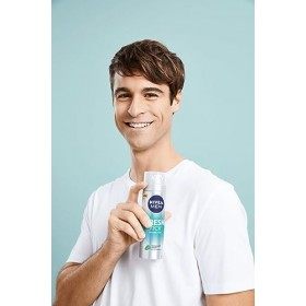 NIVEA Men Fresh Kick Mousse à raser 200 ml , mousse à raser rafraîchissante pour homme infusée avec de leau de menthe et de