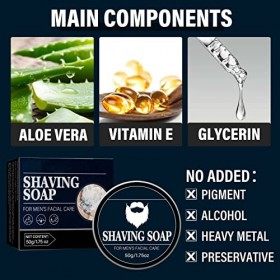 Lot de 2 Crèmes à Raser, Mousse à Raser 50 G avec Mousse Fine et Riche, Mousse à Raser Hydratante pour la Peau pour Homme