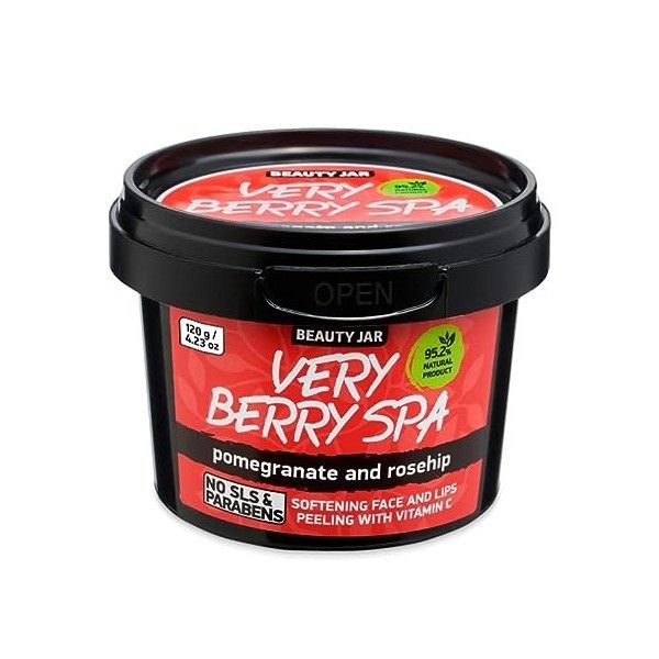 Beauty Jar VERY BERRY SPA Face and Lips Peeling 4.23 oz 120g - antioxidant formula, natural immunity booster, skin brighten