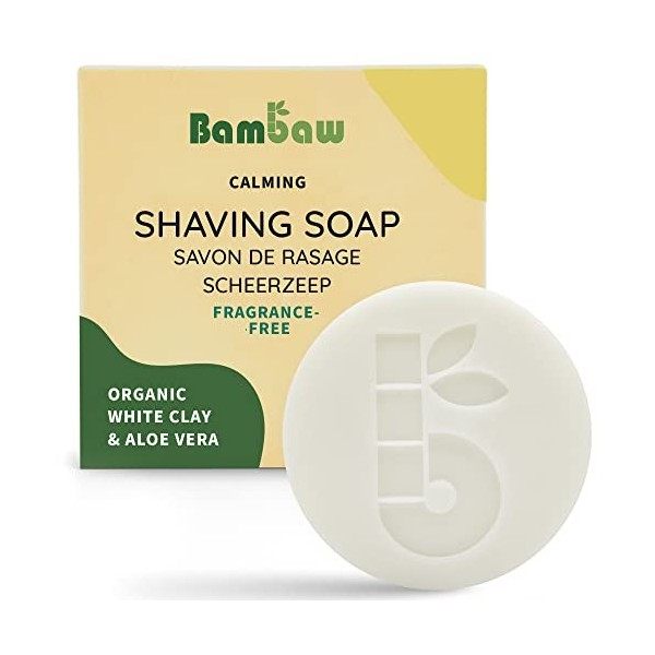 Bambaw | Savon à Raser pour Femmes | 80g | Savon de Rasage Solide à lHuile dAbricot & Vitamine E | Savon Rasage Tous Types 