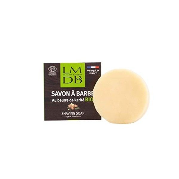 La Maison du Barbier - Savon à Barbe au Beurre de Karité Bio - Ecocert Cosmos Organic, 99% d’Ingrédients d’Origine Naturelle,