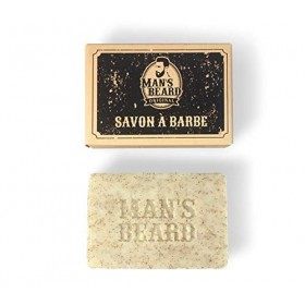 Mans beard - Savon exfoliant surgras au lait de chèvre alpine - Aide la pousse de la barbe - Retire les impuretés - 100% Nat