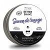 MONSIEUR BARBIER Savon de Rasage 100% Naturel & Français de, Black Edition TONKA, Le Savon à Barbe traditionnel par excellenc