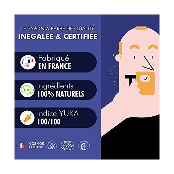 MONSIEUR BARBIER Savon de Rasage 100% Naturel & Français de, Black Edition TONKA, Le Savon à Barbe traditionnel par excellenc
