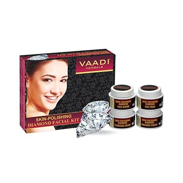 Kit facial de Vaadi Herbals - kit facial de diamant de peau-polissage - tout normal - approprié à tous les types de peau et t...