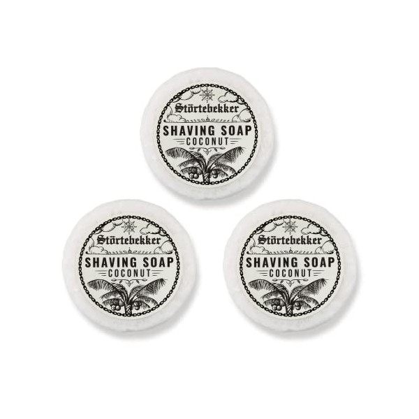 Savon à raser Premium Coco - Savon artisanal pour une mousse à raser abondante - Parfait pour le rasage au rasoir de sûreté e