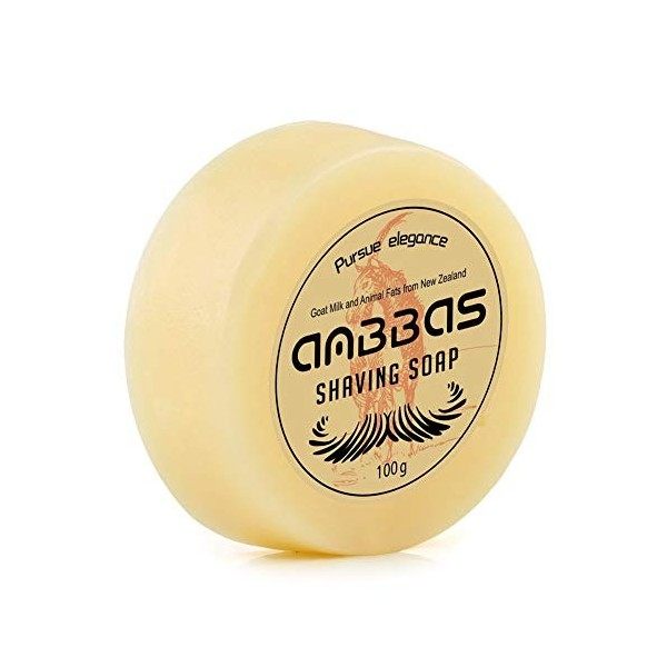 Anbbas Savon de Rasage,Lait de Chèvre de Nouvelle-Zélande, 100 g,pour Brosse à Barbe d l’homme.Cest Bon choix Accessoires de