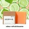 EcoYou Savon de douche et à raser à laloe vera et citron vert – Végétalien et sans huile de palme – Savon de douche fait mai