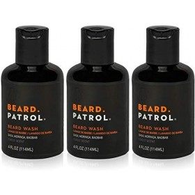 Beard Patrol Lot de 3 nettoyants et après-shampoing pour barbe Adoucit avec toutes les huiles naturelles Sans sulfate Sans pa
