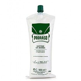 Proraso Lot de 3 tubes de savon à raser à lhuile deucalyptus et menthol 500 ml