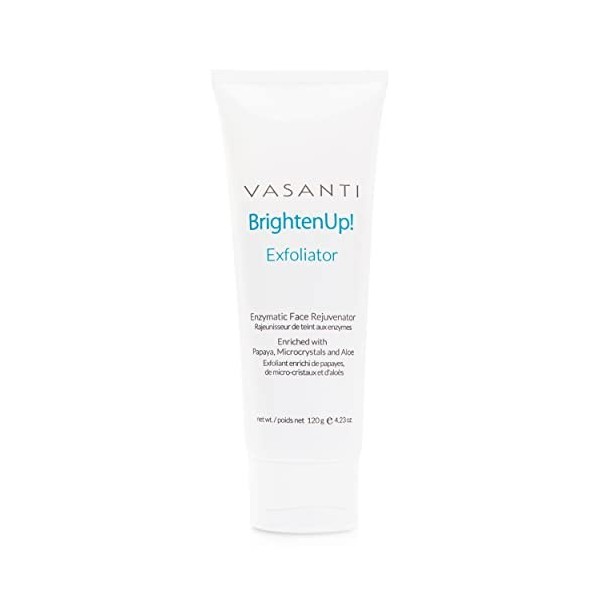 Vasanti Cosmetics Brighten Up! Enzymatic Face Rejuvenator with Microderm Exfoliating Crystals - Treats Dull, Uneven Skintone