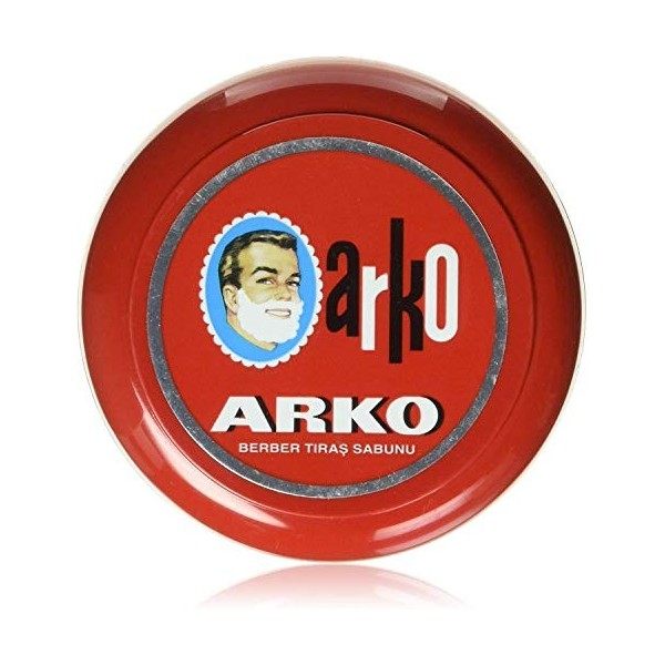 Arko Lot de 3 savons de rasage en boîte de 3 x 90 g