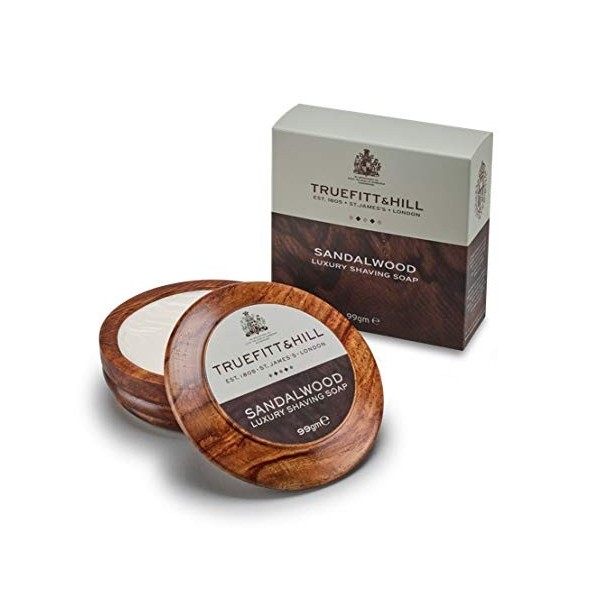 Truefitt & Hill Wooden Shaving Bowl and Sandalwood Soap