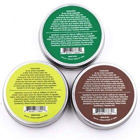 Taconic Shave Salon de coiffure Qualité 3 rasage Savon Variety Pack - Avec lhuile de graines de chanvre riche en antioxydant