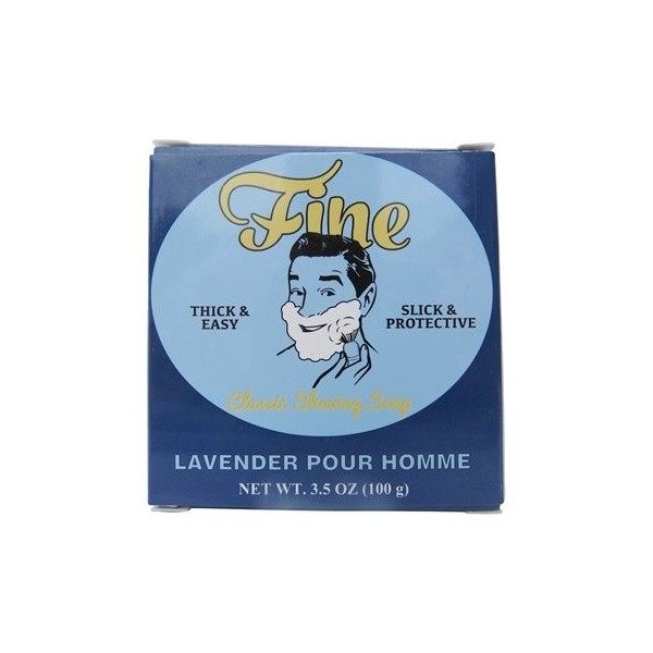 Fine Cuir Lavande Savon de rasage pour homme classique, 100 g