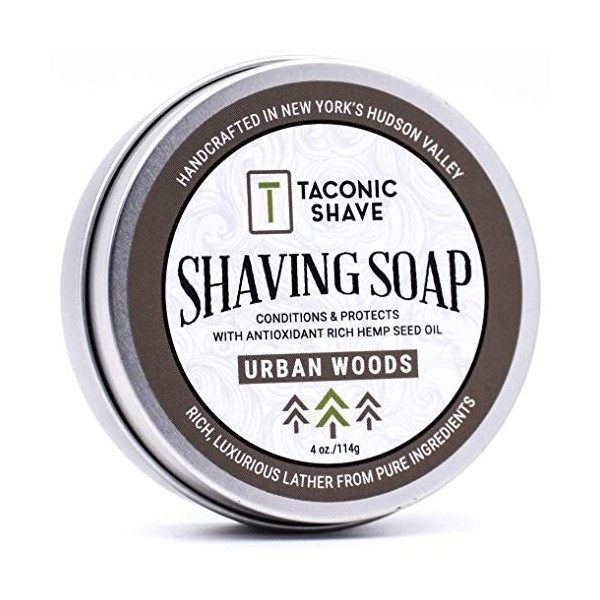 Taconic Shave Salon de coiffure Qualité Urban Woods rasage Savon à lhuile de graines de chanvre riche en antioxydants - avec