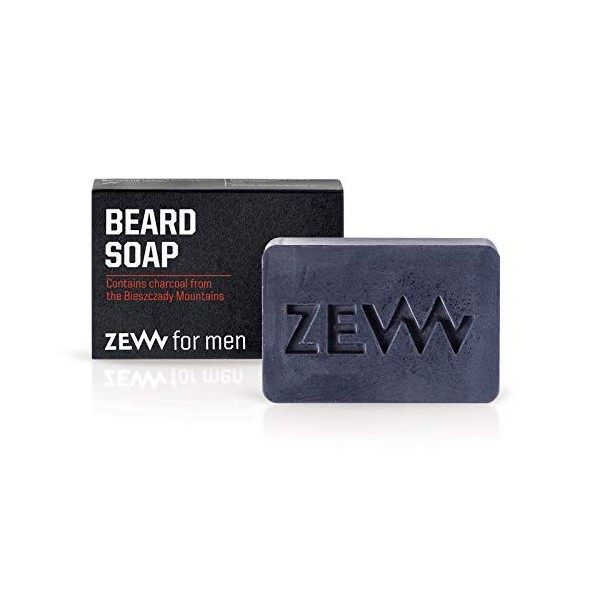 Zew For Men Natural Beard Soap Bar, with Activated Carbon & Shea Butter, 81g