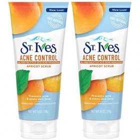 ST. Ives - Lot de 2 gommages à labricot contre lacné, minimise les pores, prévient lacné et les imperfections, avec acide Go...
